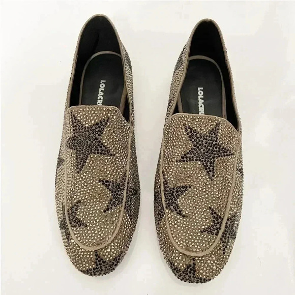 Lola Cruz Crystal Embellished Star Loafers - Picture 3 of 11